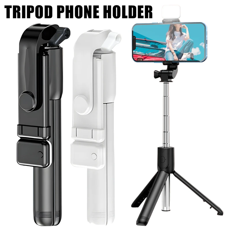 Wireless Selfie Stick Tripod Stand with Light Bluetooth Remote Extendable Tripod for iPhone Mobile Phone Live Streaming