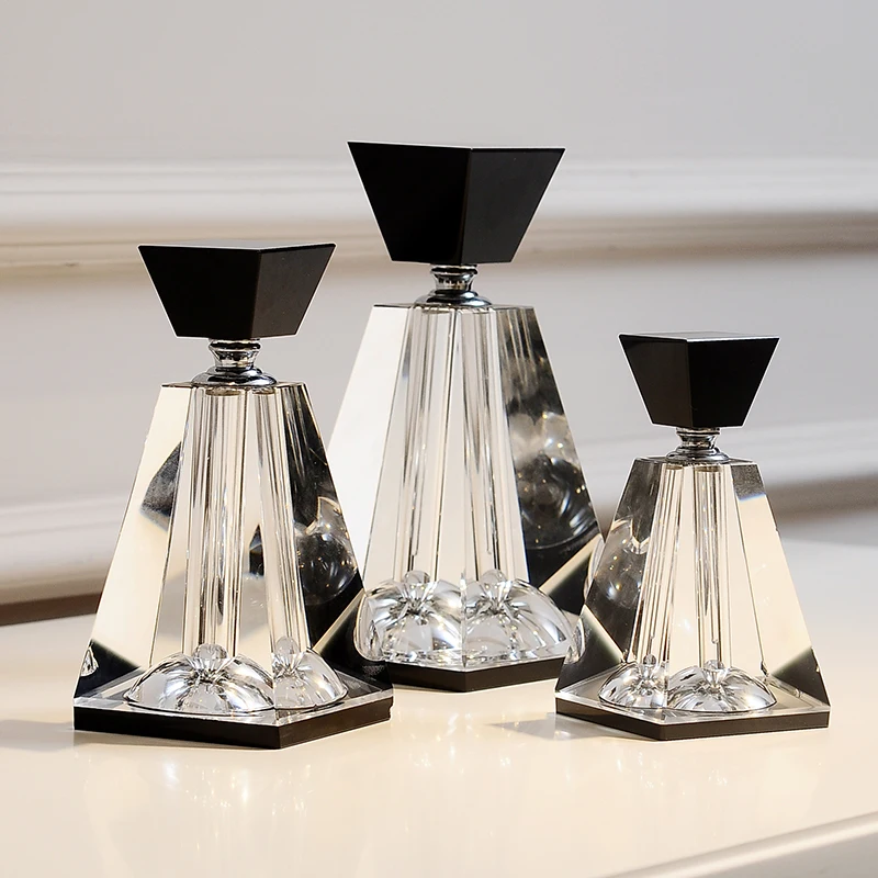 European K9 Crystal Perfume Bottles Square Black Clear Empty Refillable Smooth Even Heavy Perfect Gifts For Lovers Friends 3