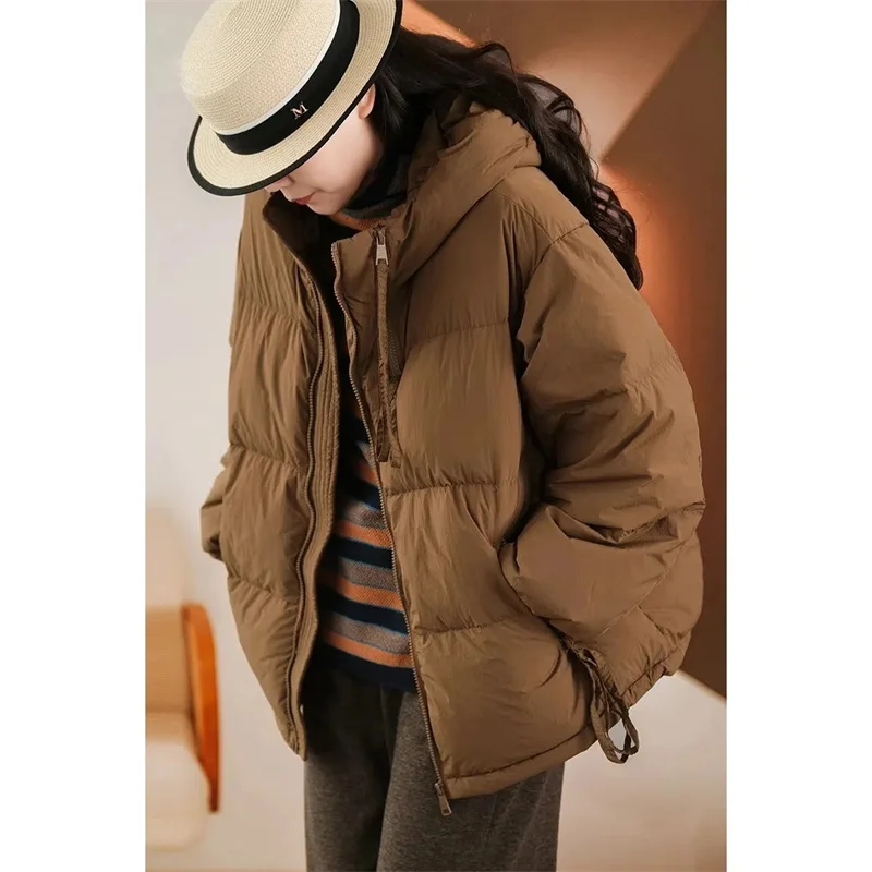 Down Cotton Jackets Women's Short Coat 2023 New Korean Loose Oversized Thick Jacket Fashion Hooded Popular Cotton Jacket trend
