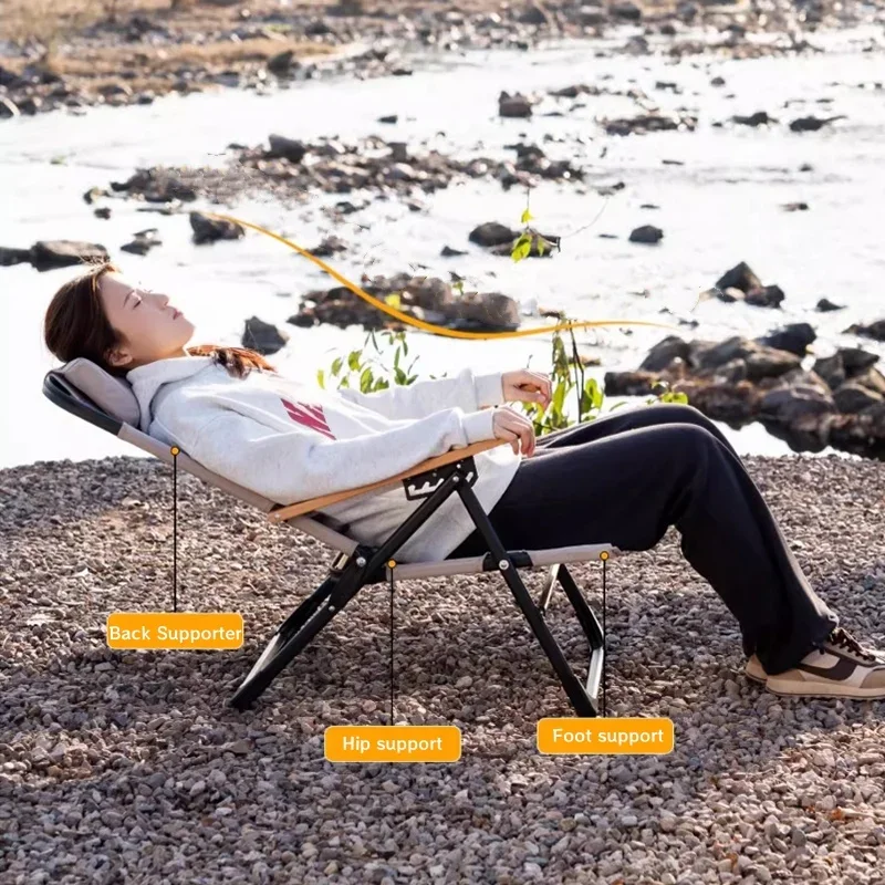 Folding Chair Breathable Chair 1/2/4Pcs Adjustable Camping Chair Fishing chair folding Chair Folding for Camping Fishing Hiking with Detachable Pillows