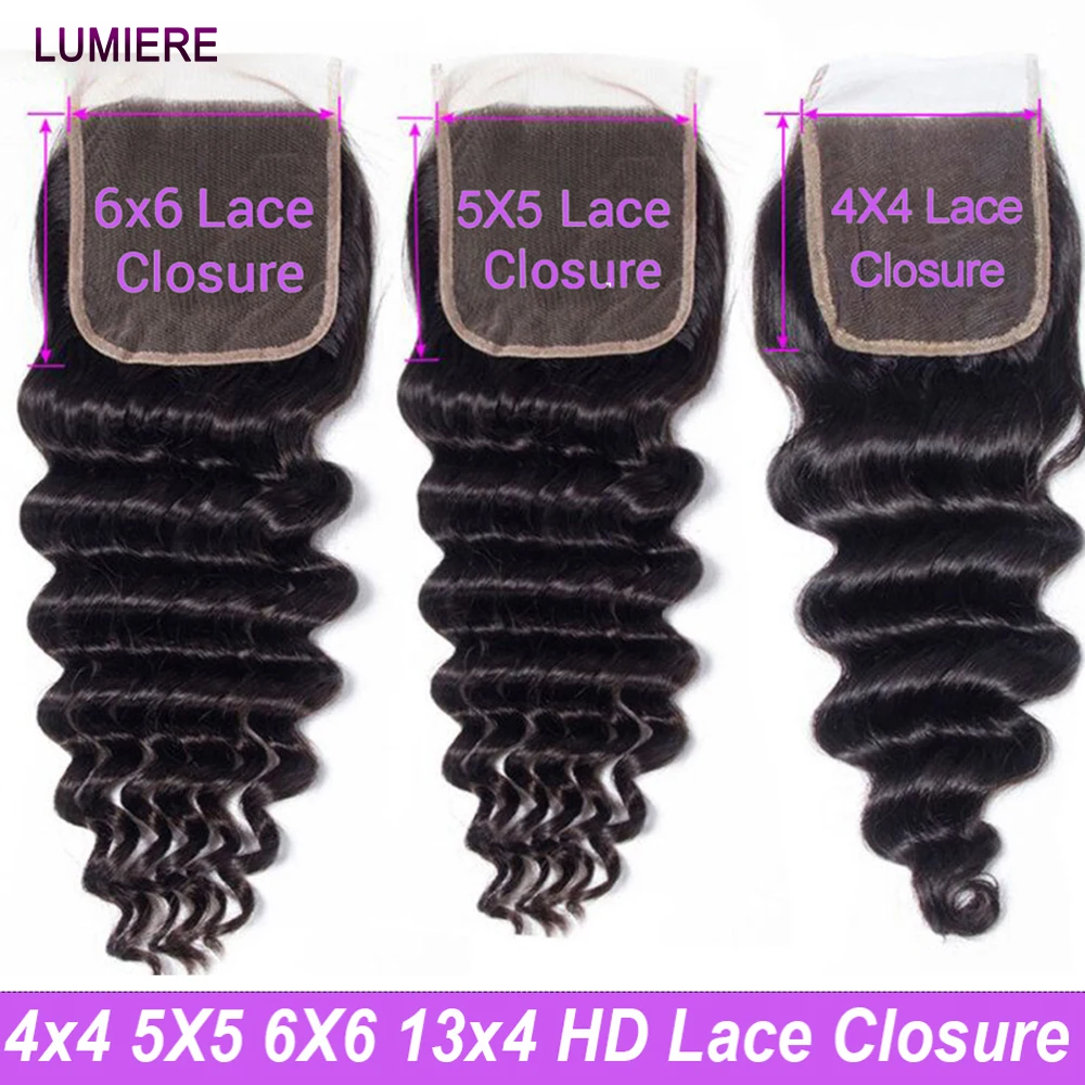 Raw Virgin Loose Deep Wave HD Lace Frontal Closure 8-24&rdquo; 5x5 6x6 Real HD Transparent Lace Closure human hair extensions human hair closure human hair lace product human hair frontal