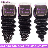 8-24” 5x5 6x6 100% Real HD Transparent Lace Closure Only Raw Virgin Loose Deep Wave 13X4 HD Lace Frontal Closure Only Wholesale 1