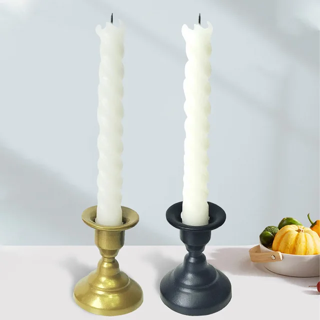 Vintage Metal Candle Holders Pillar Iron Art Candlestick For Wedding Party Decor Dining Room Living Room Candlesticks Parts 6