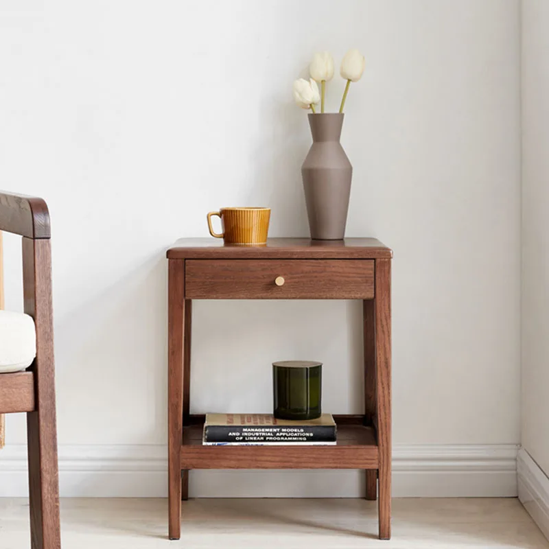 Solid Wood Modern Design Coffee Corner Flush End Side Round Corners Coffee Table Modern Circle Tavolo Salotto Side Table SY50CT