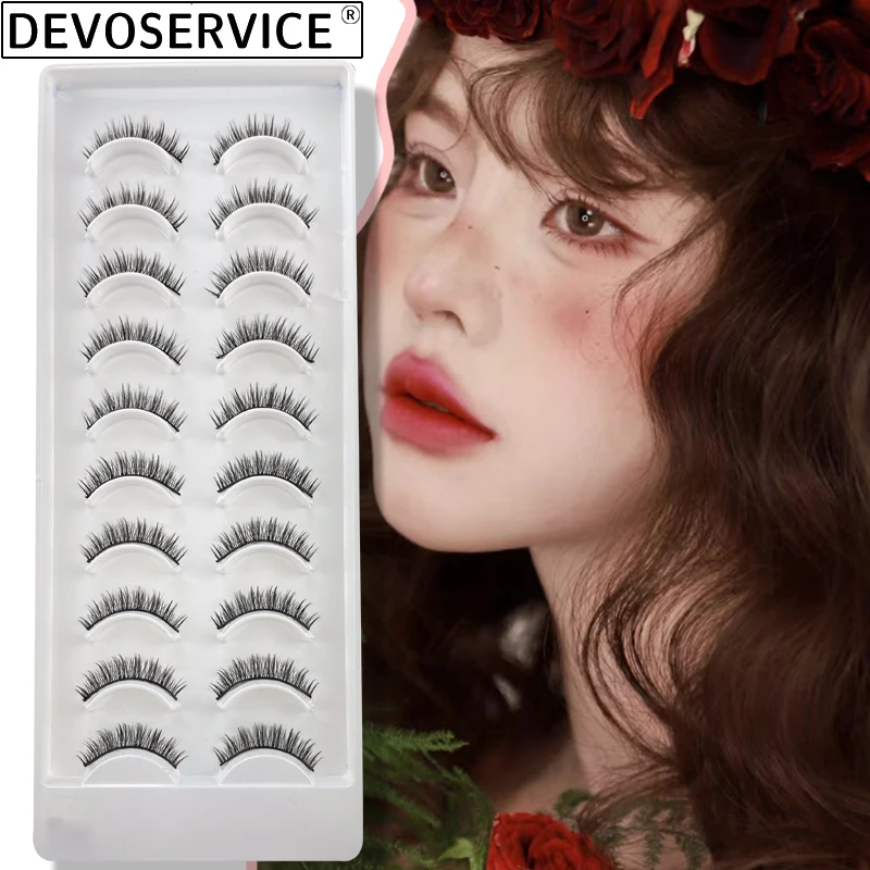 

DEVOSERVICE DD Curl Lashes 6/10Pairs 3D Faux Mink Eyelashes Natural Thick Long False Eyelashes Dramatic Makeup Eyelash Extension