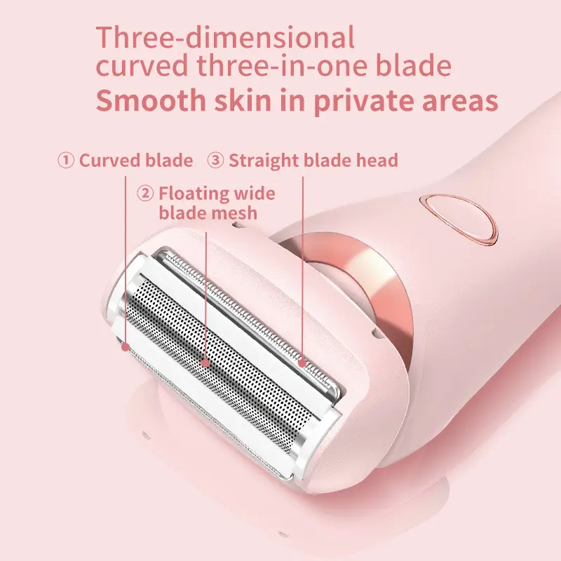2 In 1 Women Electric Shaver Lady Razor Hair Removal Waterproof Wet or Dry for Underarm Bikini Leg Portable Painless Trimmer - Image 4