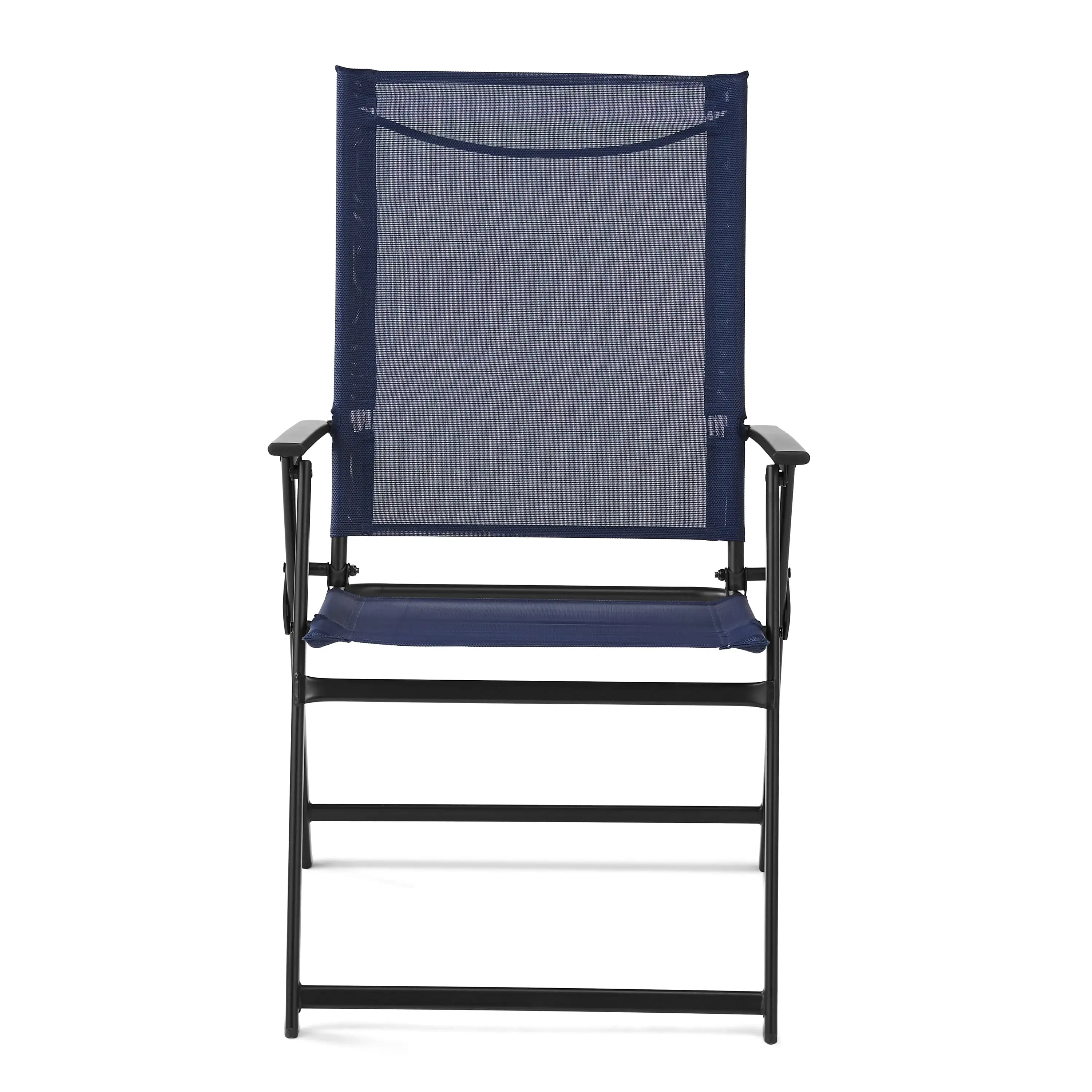 Greyson Square Set of 2 Outdoor Patio Steel Sling Folding Chair, Navy