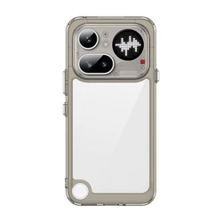 Clear Hard PC + Soft TPU Bumper Transparent Phone Case Cover for Nothing Phone (4a) (Grey)