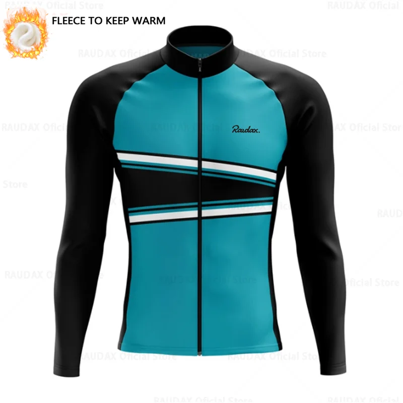 Winter Fleece Cycling Jersey for Men, Mountain Bicycle Clothes, Warm Jacket, Racing Bike Clothing, Team Wear, New