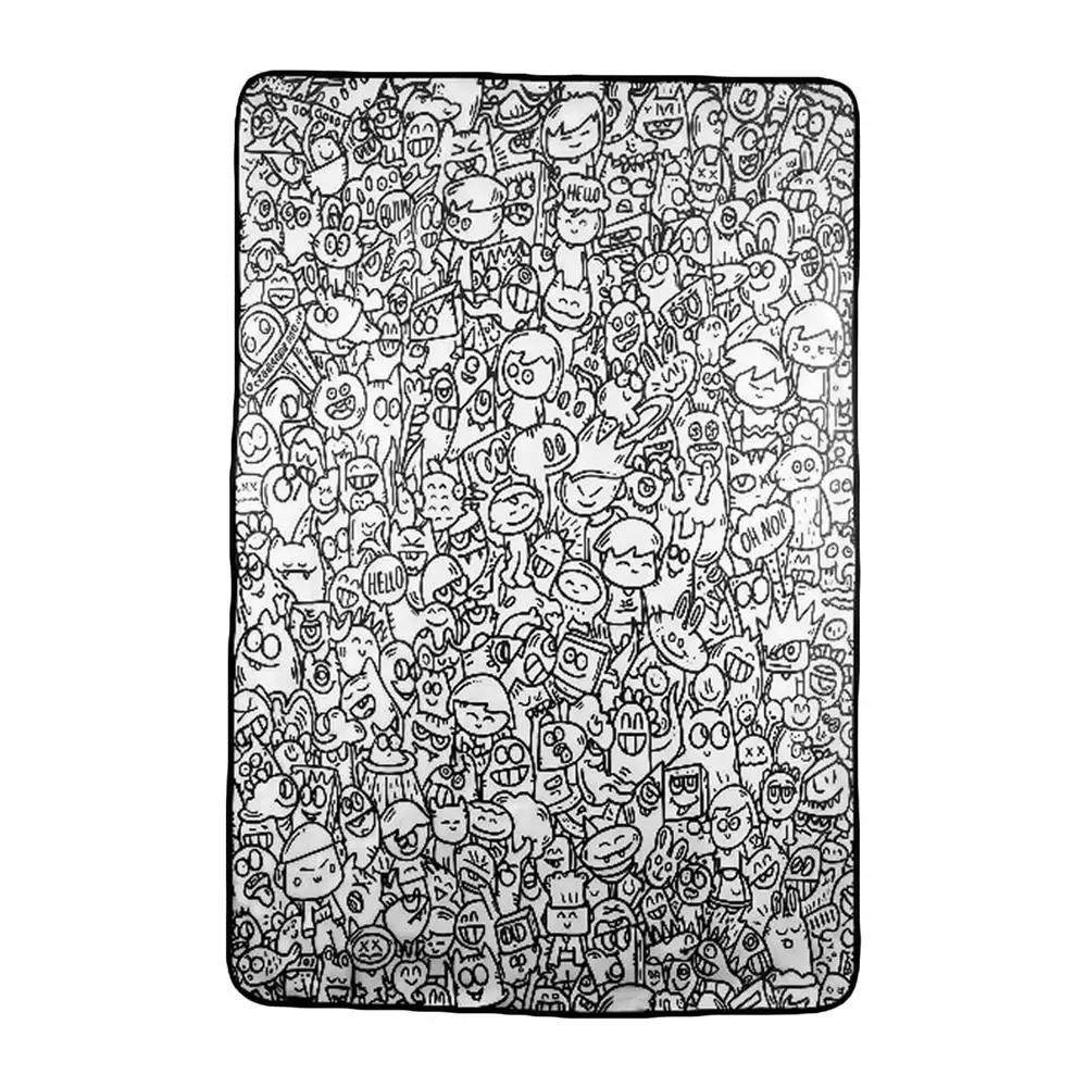 Coloring Throw Blanket - Washable Art Blanket for Kids, Families, and Craft Lovers