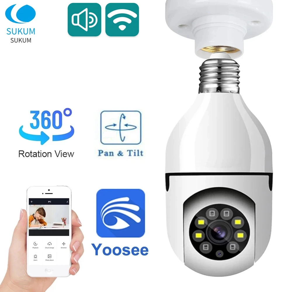 Yoosee Wifi E27 Lampadina Telecamera Smart Home Ir Visione Notturna Telecamera Di Protezione Di Sicurezza Videosorveglianza Wireless