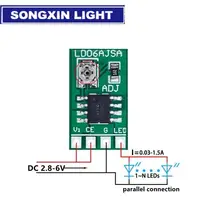 New 30-1500MA Adjustable Constant Current LED Driver DC 3.3V 3.7V 4.2V 5V PWM Control Board Buck Power module - Image 2