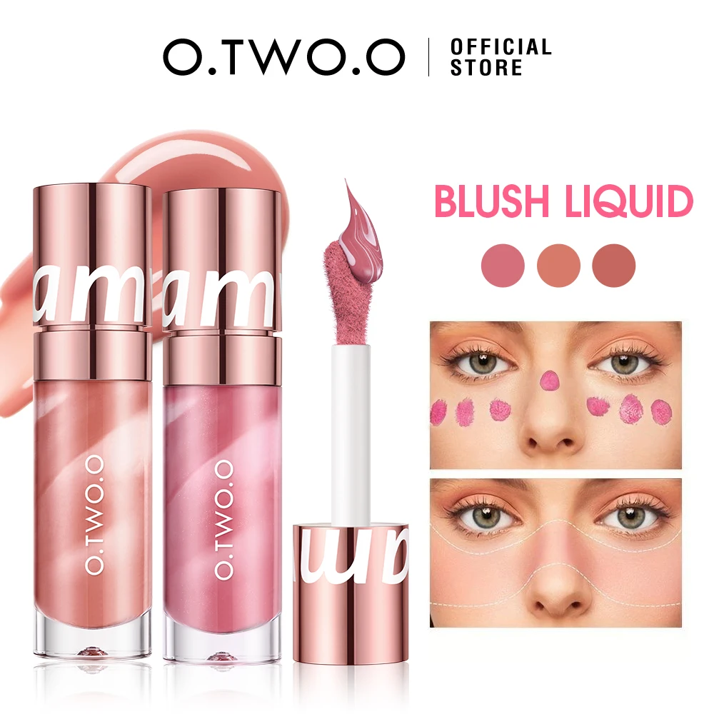 Liquid Blush Facial Blusher O.TWO.O Liquid Blush Face Blusher Moisturizing Long Lasting Natural Silky Weightless Matte High Pigment Matte Blush Face Makeup