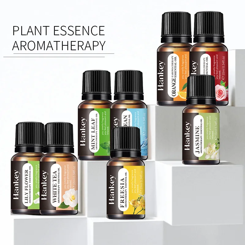 8pcs Aromatherapy Essential Oil Set Indoor Persistent Fragrance Retention Air Fresh Water Soluble Plant Massage Essential Oil