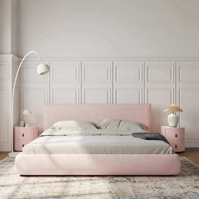 Chambre minimaliste cadre de lit Double King dormir tables de nuit lit moderne rangement Muebles Para El Hogar maison accessoires 1