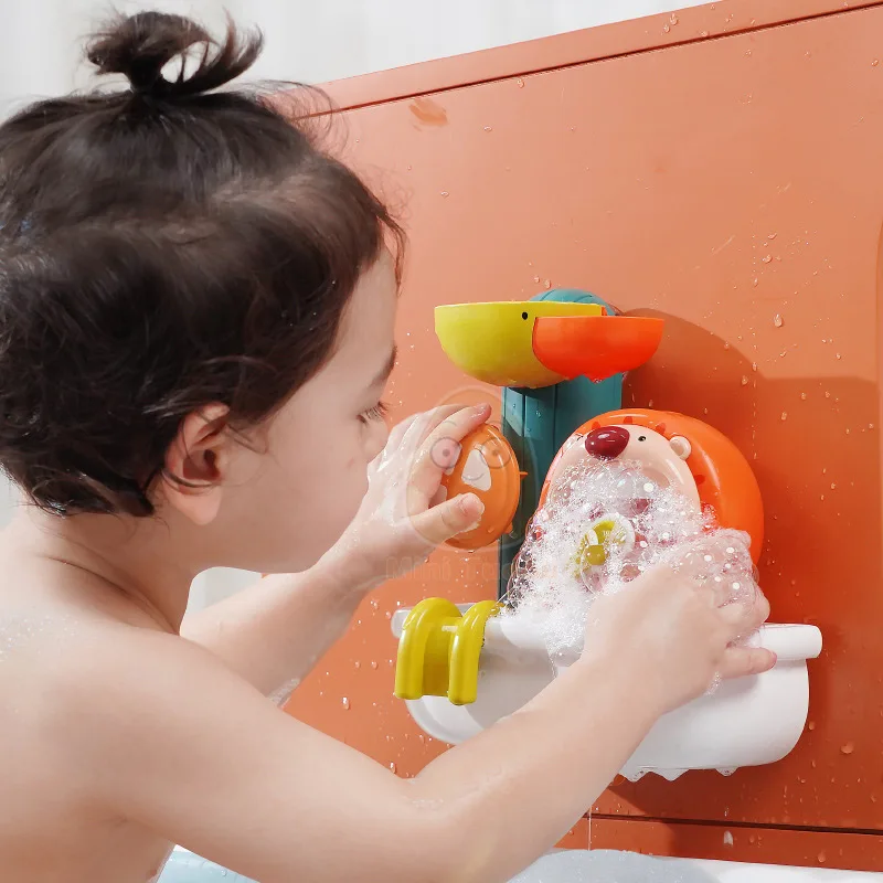 Baby Bath Toy Shower Spray Play Water Bubble Game Cartoon Lion Swimming Pool Bathing Early Educational Toys For Children Gift 5