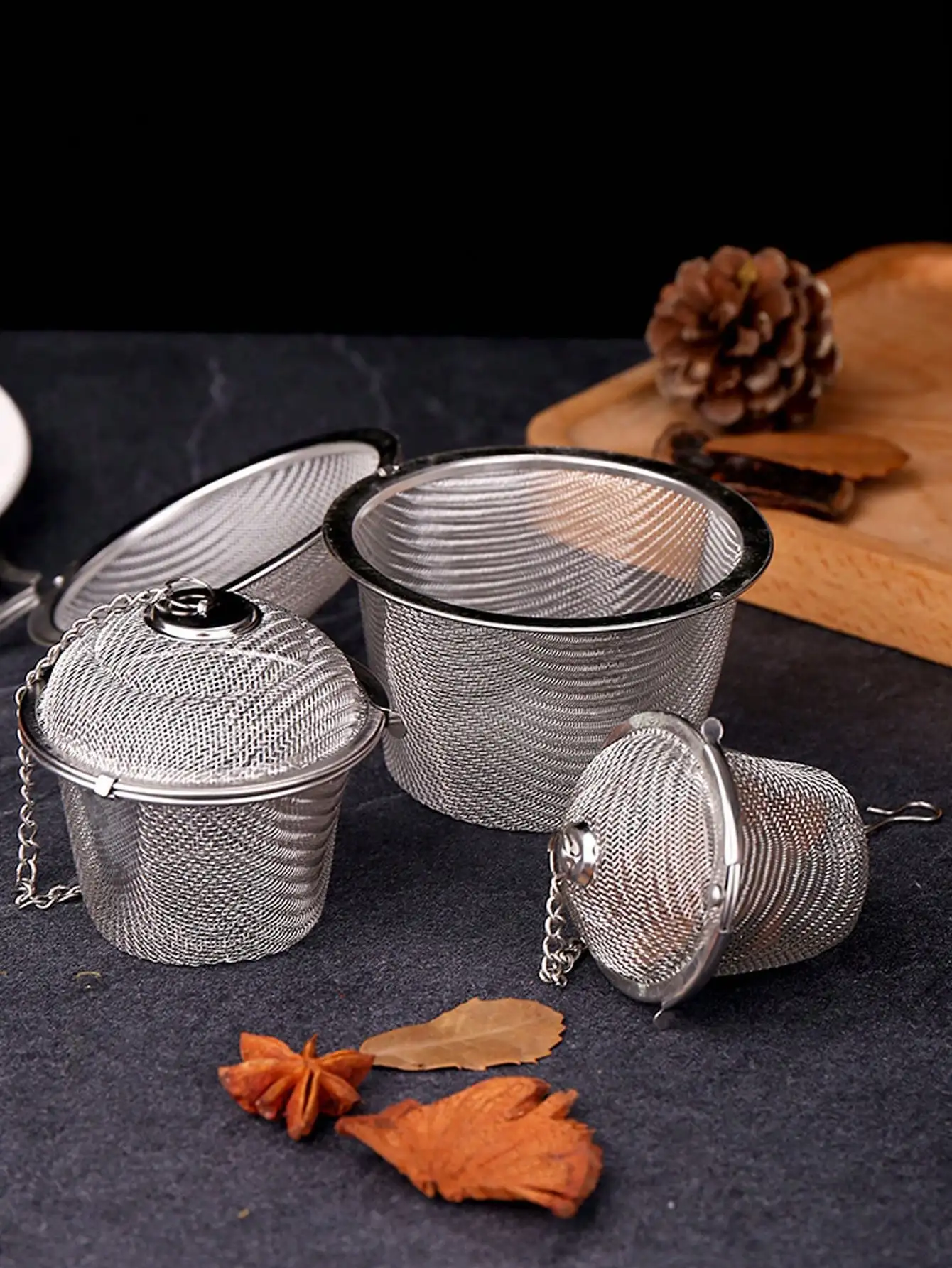 Tea Spice Strainer Seasoning Ball Mesh Herbal Ball Stainless Steel Locking Tea Filter Reusable 4.5cm tea infuser tea strainer tea filter