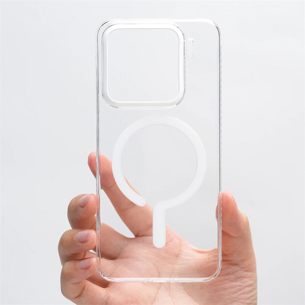 Ultra Thin Transparent HD Magnetic Phone Case - Wireless Charging Compatible, Simple Clear Hard Cover