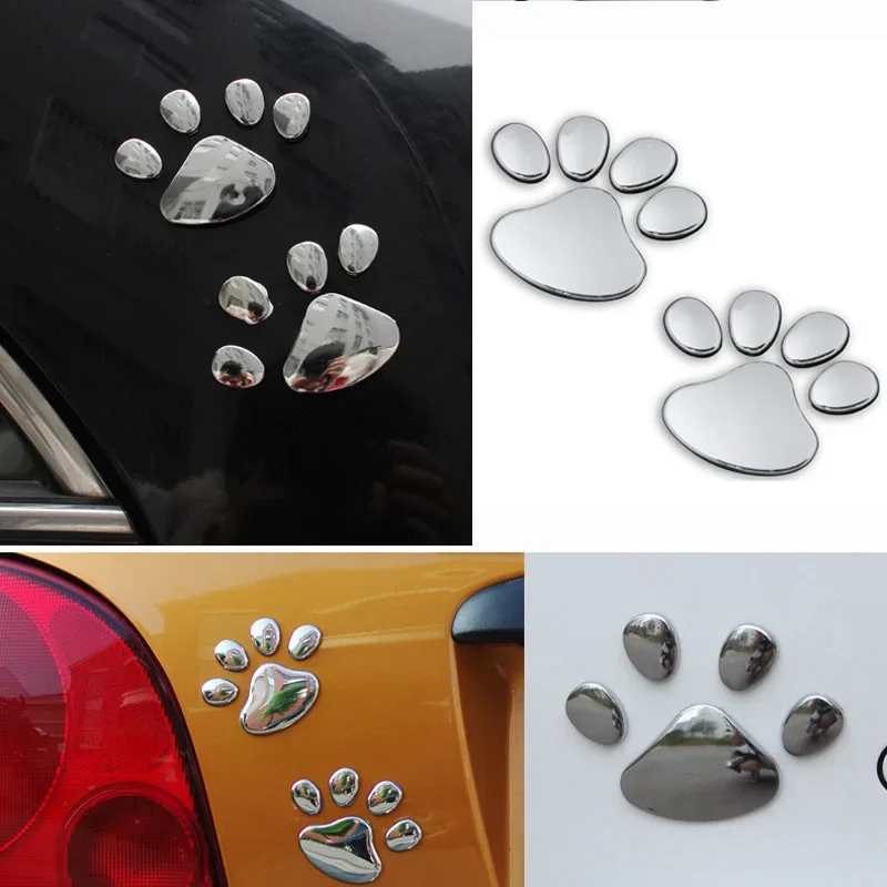 

2PCS Car Sticker Paw 3D Animal Dog Cat Footprint Decal Car PVC Sticker Cool Design Car Decal Auto Accessories