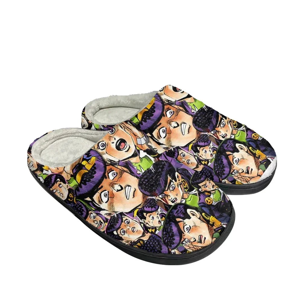 Cartoon Kujo Jotaro Fashion Cotton Custom Slippers Mens Womens Sandals Plush Casual Keep Warm Shoes Thermal Comfortable Slipper