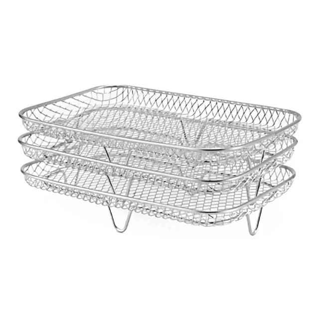 Agatige 18 cm Air Fryer Grill Rack, Stainless Steel Non-Stick Round Cooking  Rack Wire Mesh Grill BBQ Net for Cooking Steaming Cooling Drying Baking