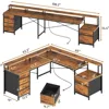 L Shaped Desk with 6 Drawer, 108" Home Office Desk, Corner Computer Desk with Monitor Shelf, Two Person Desk, Gaming Desk 5