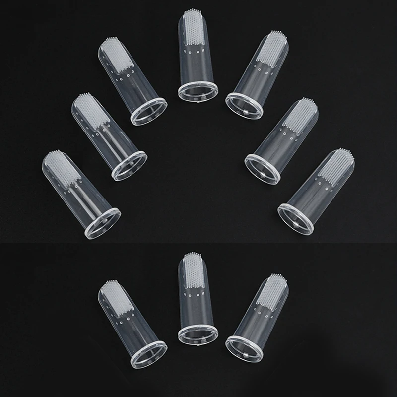 10/5/2pcs Transparent Baby Finger Toothbrush Safety Silicone Soft Infant Training Tooth Brush Clear Massage for Oral Care