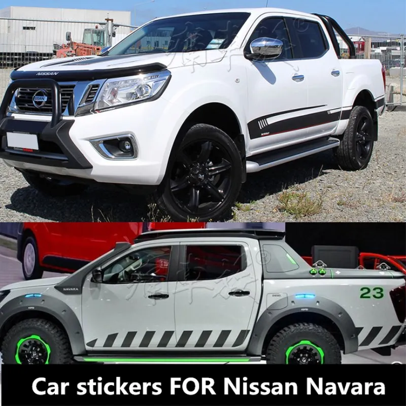 

Новые Пользовательские Автомобильные наклейки для Nissan Navara, индивидуальное украшение для тела, модные спортивные автомобильные наклейки, пленка, аксессуары