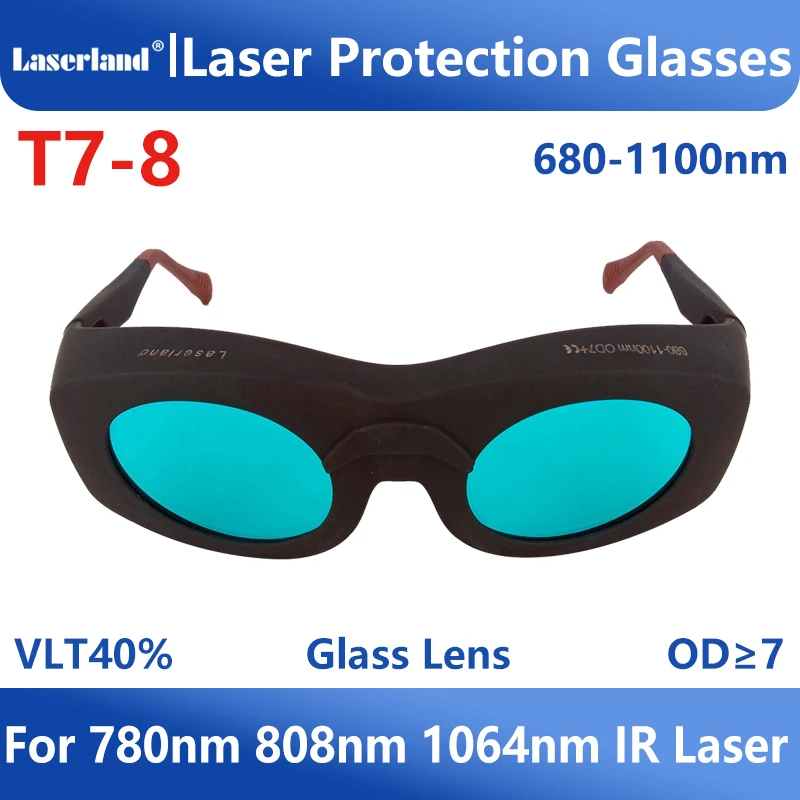 T7 8 OD6+ 680nm 1100nm Infrared IR Laser Protection Glasses Lens
