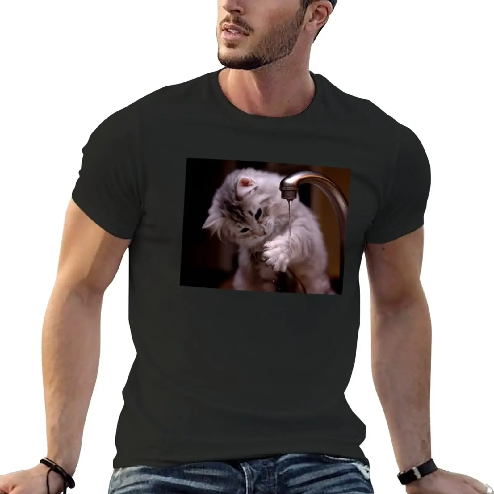 

Cat T-Shirt boys animal print summer clothes t shirts for men cotton