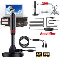 Antenne TV intérieure HD extérieure 200 Beauté amplifiée antenne numérique pour récepteur TV DVB-T2 VHF/UHF avec base magnétique 1