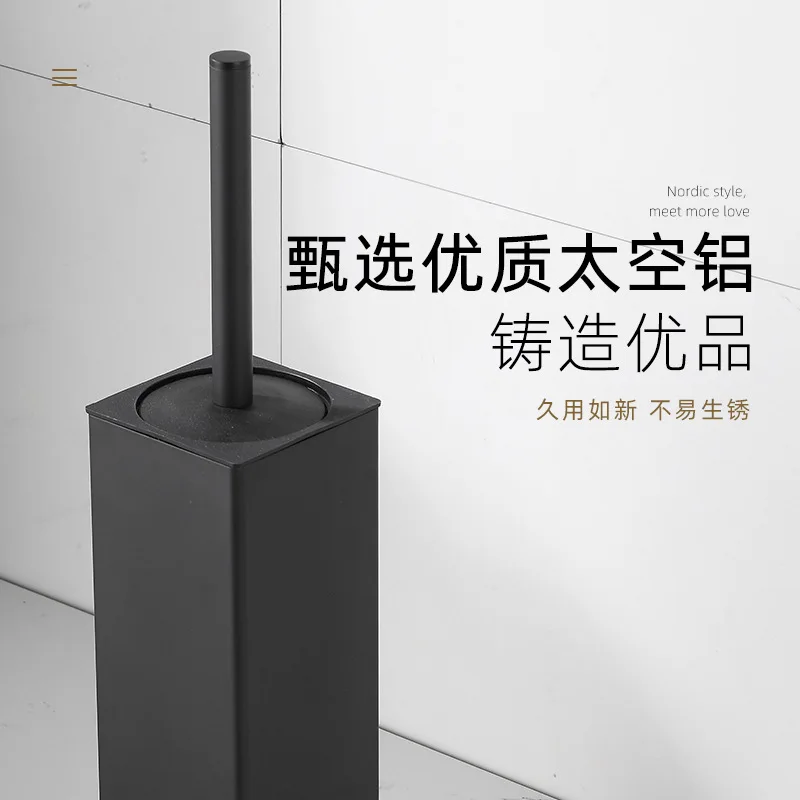 화장실 브러쉬 세트, 벽 장착형, 화장실 청소 공간, 알루미늄, 긴 손잡이, 가정용 화장실 세트, 색상, 그레이, 블랙, 화이트