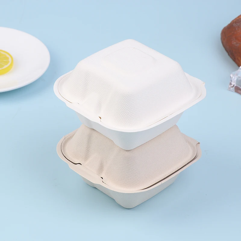 10Pcs Disposable Bento Box Fruit Salad Hamburger Box Pulp Cake Lunch Baking Cake Bowl Packaging Food Container