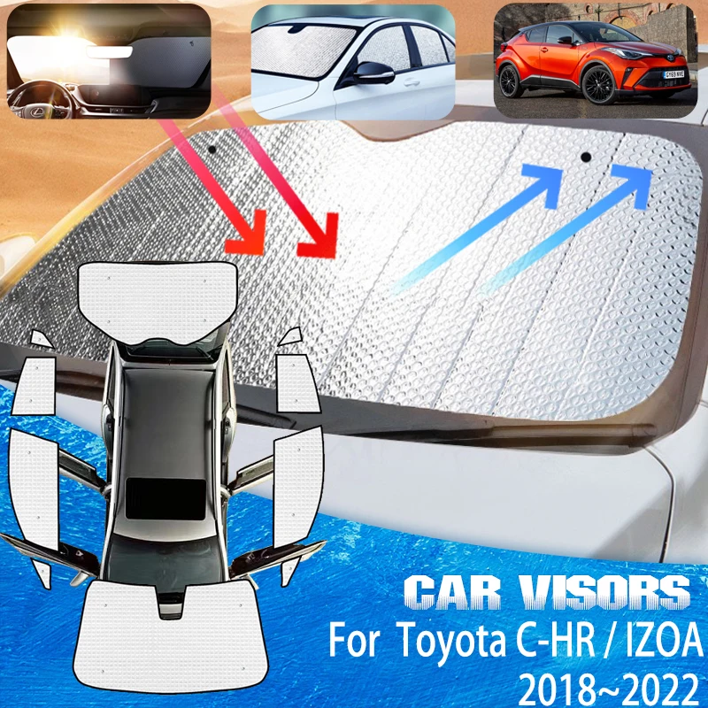 

Anti-UV Car Full Sun Visors For Toyota C-HR C HR CHR IZOA 2018~2022 2020 Car Window Shading Sun Protector Windshield Accessories