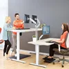 Height Adjustable Electric Standing Desk, 55 x 28 inch standing desk, T-shaped metal stand (white) 3