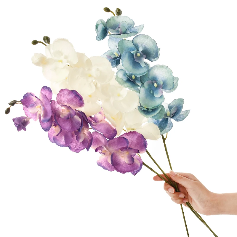 8 Köpfe künstliche Schmetterling Orchidee Blume für Haus zimmer Garten Dekoration DIY Hochzeits strauß echte Berührung Seide Phalaenopsis Pflanze – Detail 12