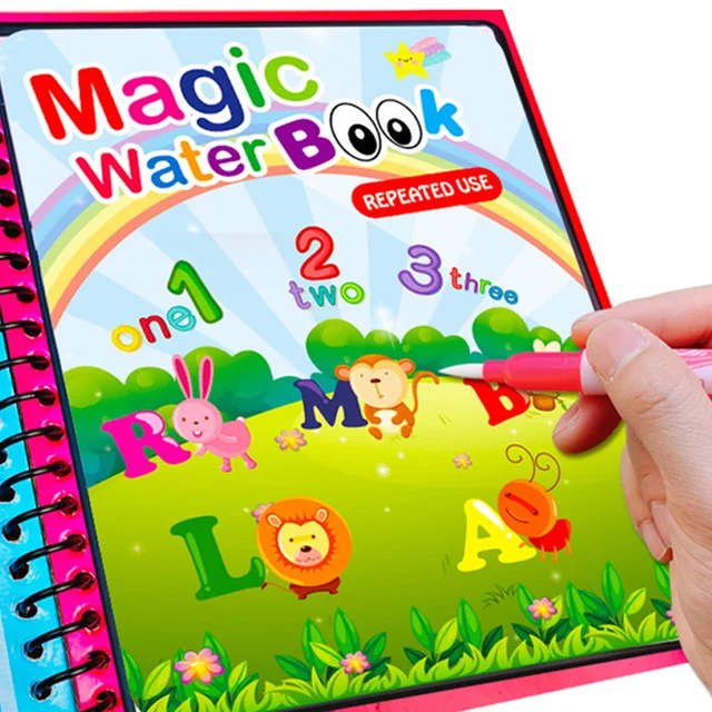 Montessori Toys Reusable Coloring Book Magic Water Drawing Book Painting Drawing Toys Sensory Early Education Toys for Kids Gift 4
