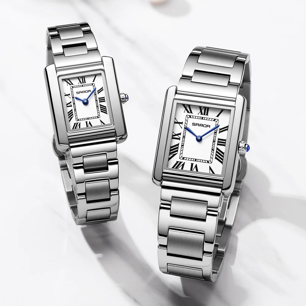 Fashion Men Women Quartz Watch Roman Numeral Stainless Steel Leather Wristwatch Casual Lovers Waterproof Couple Watches Masculin