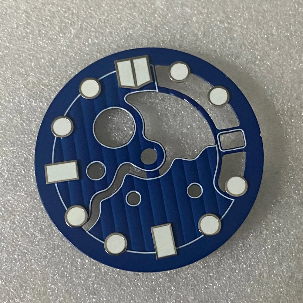 Watch Dial Accessories Watch Face Accessories 28.5mm Hollow Watch Dial Green Luminous For NH35/NH36 Movement 3 O'clock Position