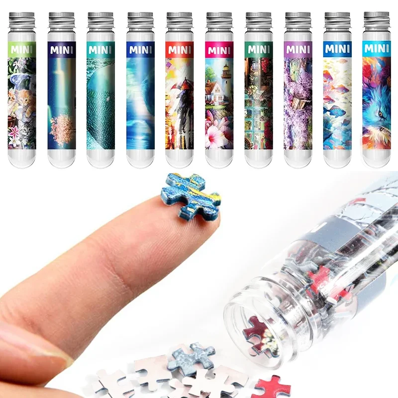 150PCS/Set Creative Oil Painting Jigsaw Puzzles Gifts Mini Puzzle Game Test Tube Decompression Game Adult Children