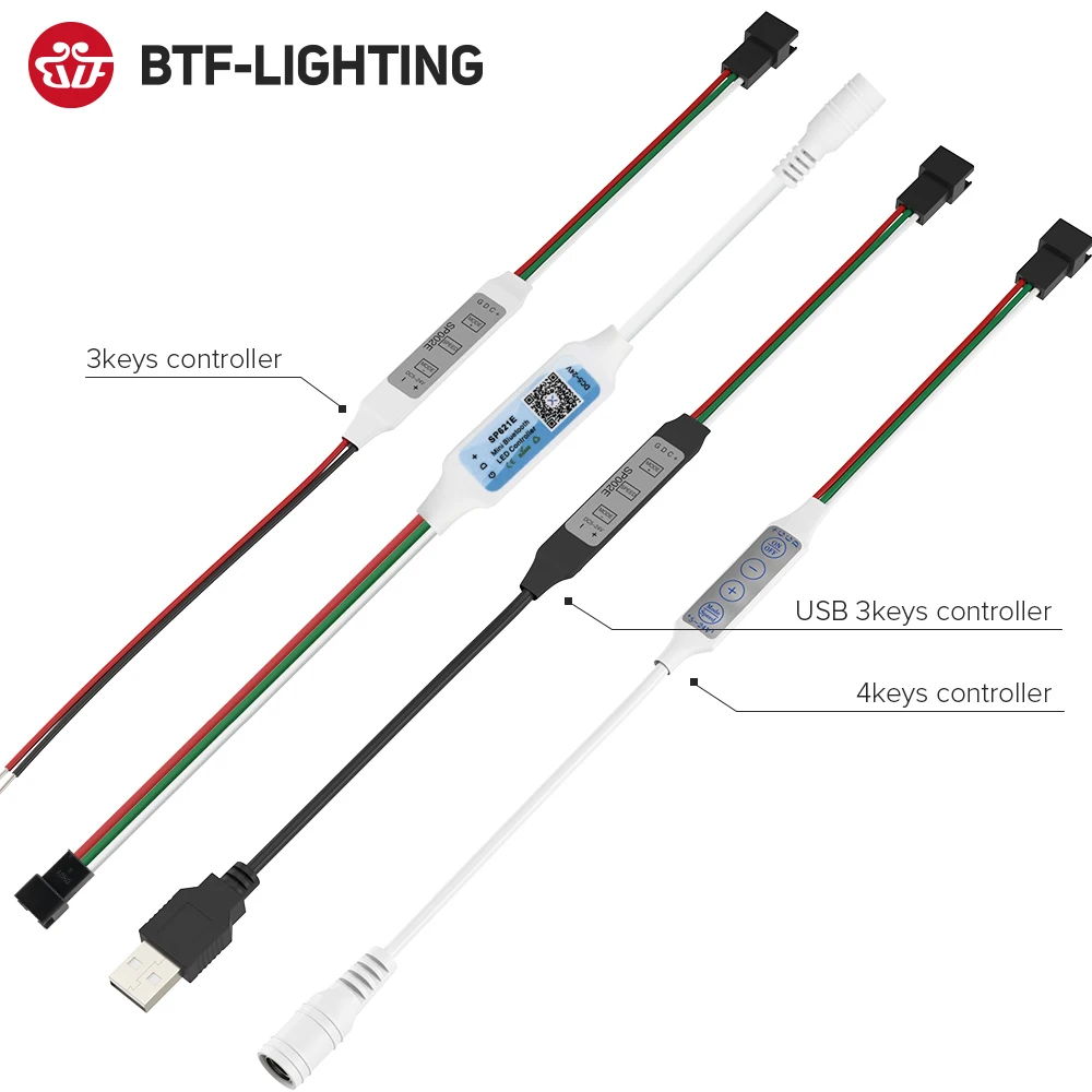 Mini WS2812B WS2811 Pixel LED Controller USB 3 4 Key SP621E Music Bluetooth APP DC5V-24V pixel led controller