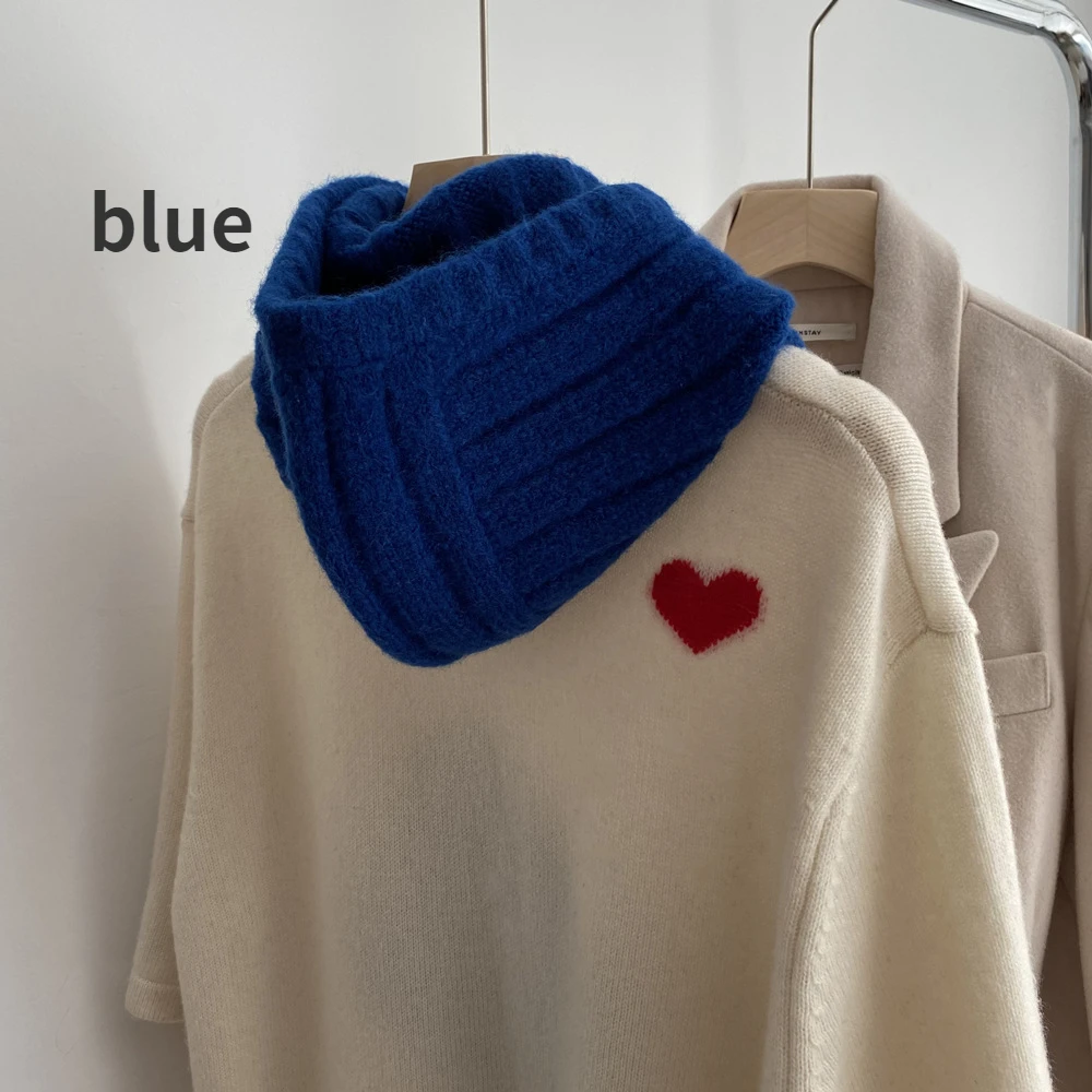 2023 Korea Wool Balaclava Winter Hat for Women Men Unisex Knitted Hooded Caps Outdoor Warmer One-Piece Neck Collar Beanies Cap 3