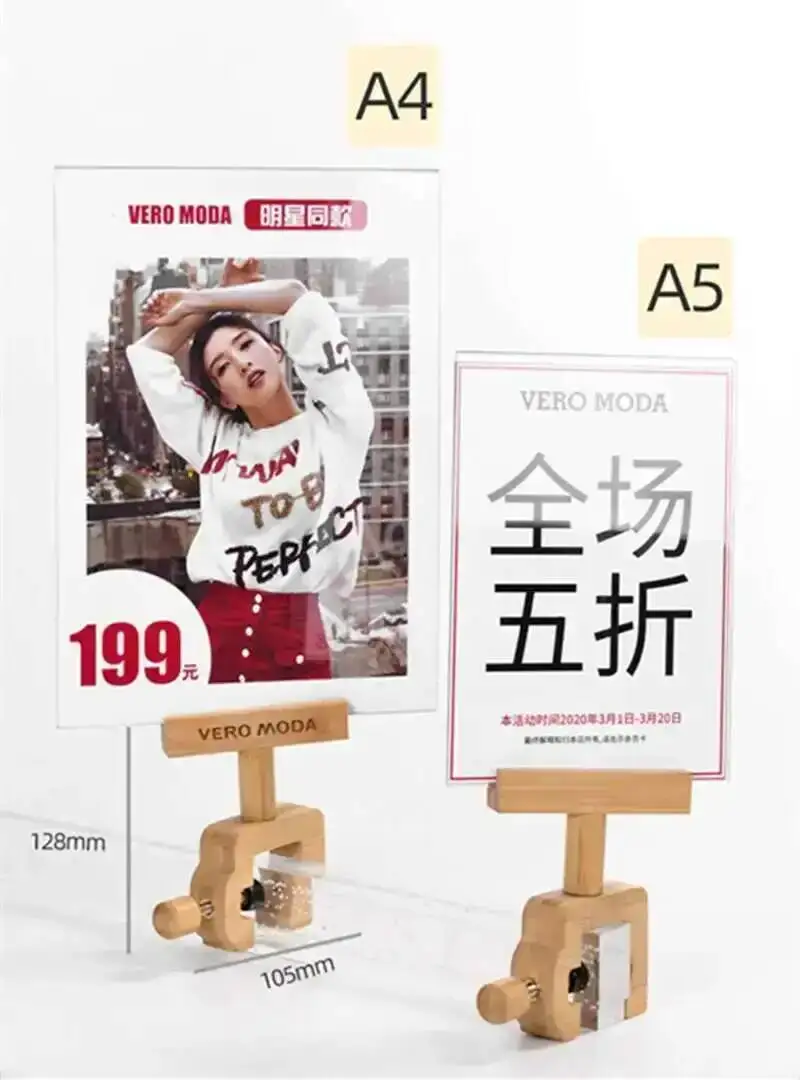 A4 Supermarkt Pop-Clip Werbeplakat-Halter Fotorahmen Preisschild Werbeschild Werbeaufsteller – Detail 4