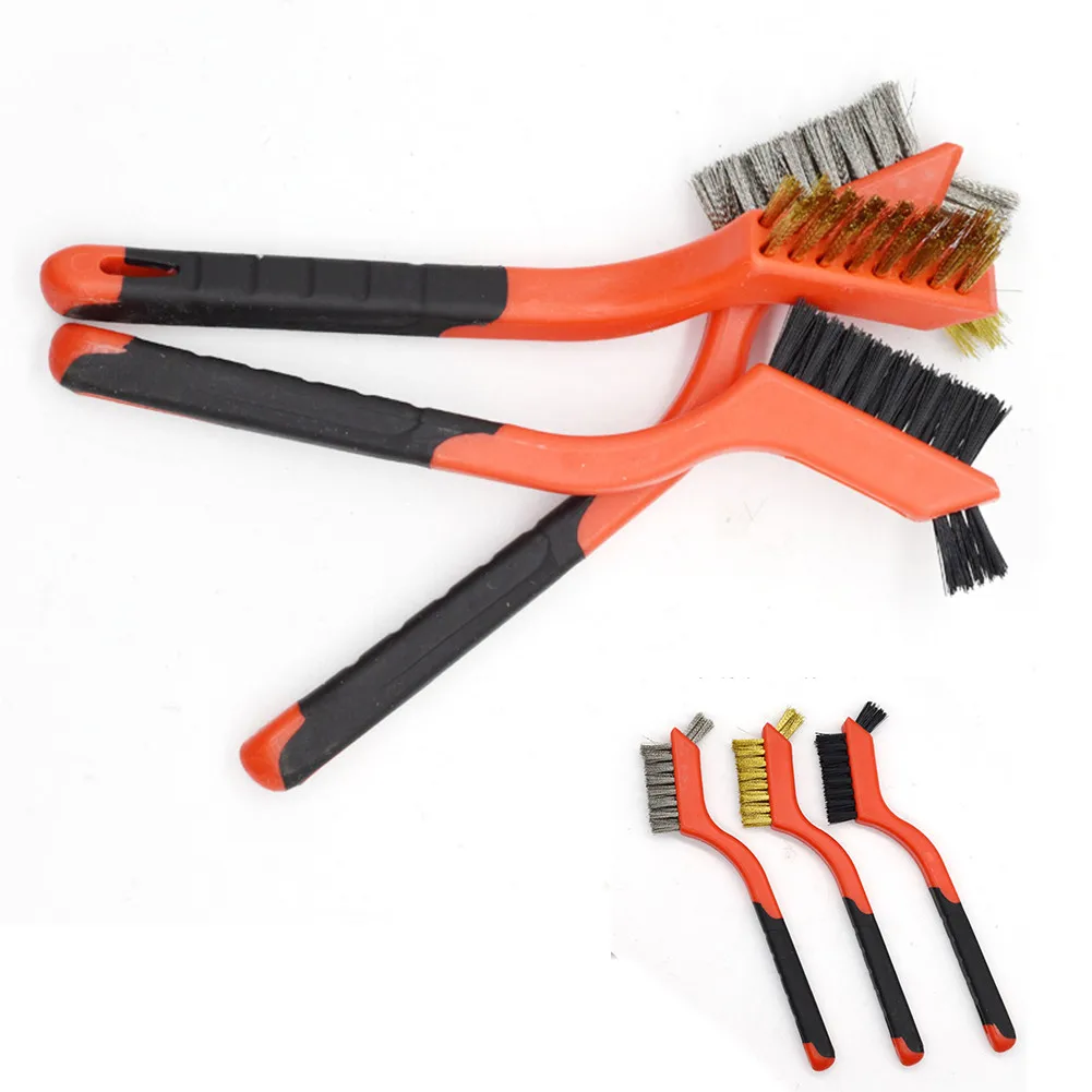 Cleaning brush wire brush stainless steel wire brush wire cleaning brush electric wire brush Stainless steel copper wire brush steel brass nylon clean polishing detail metal anti rust brush industrial cleaning brush 7 Inch