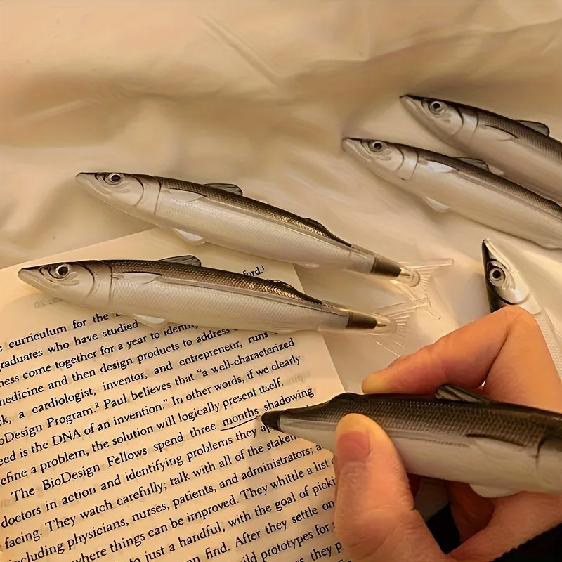 Set of 2 Eye-Catching Fish-Shaped Novelty Pens - Unique Marine-Themed Office and Party Gifts