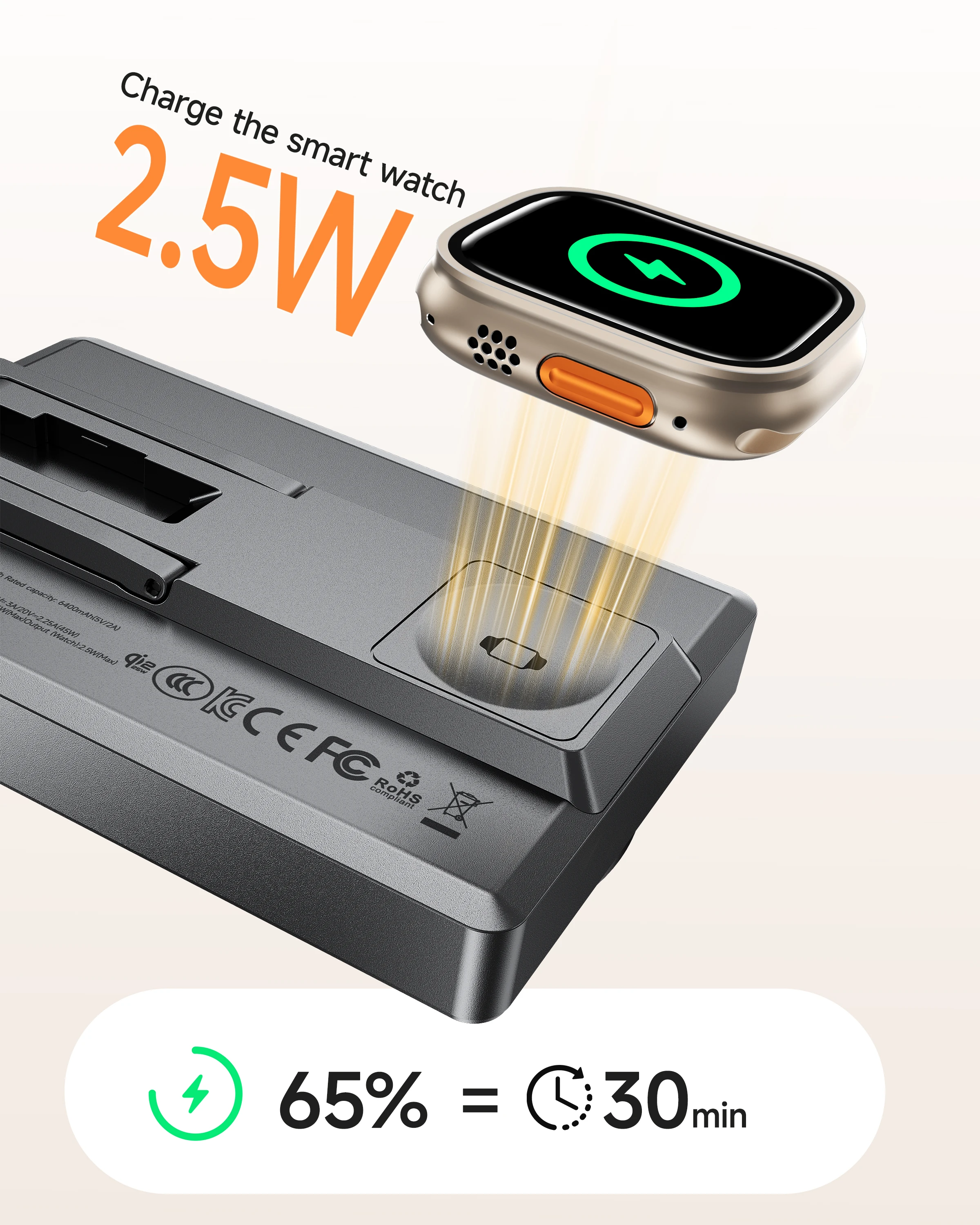 ACEFAST 5000mAh/10000mAh Qi2 25W 고속 무선 충전 마그네틱 반고체 스테이트 파워 뱅크 접이식 시계 충전기 (삼성용)