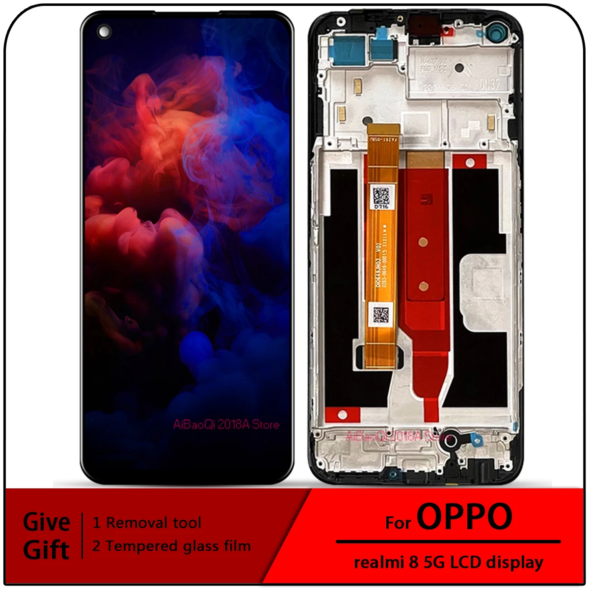 

6,5 "оригинальный для Oppo Narzo 30 5G/A93S 5G ЖК-экран + сенсорная панель дигитайзер для Realme 8 5G RMX3241 ЖК-рамка в сборе
