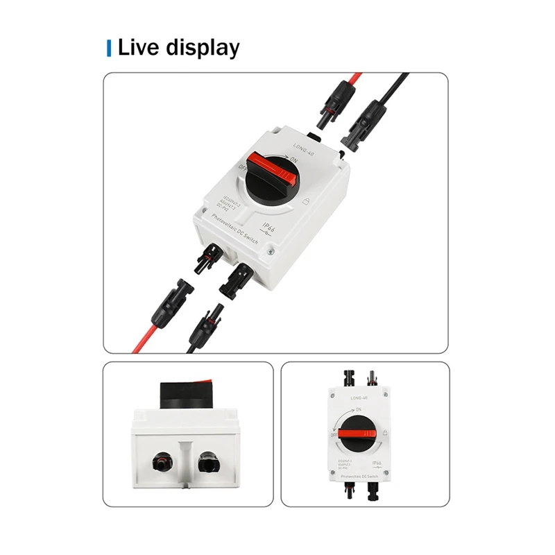 1Set PV Solar Photovoltaic Disconnect Switch, LONQ-40 DC Isolator Solar Switch DC1000V 4P