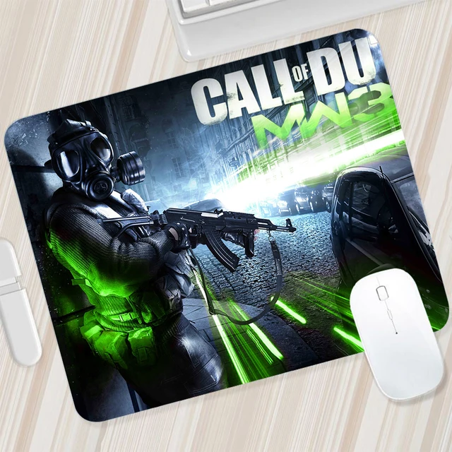 Mousepad Call Of Duty Personagem arma game jogo retangular