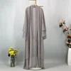 Abaya Ouverte en Mousseline de Soie pour Femme Musulmane, Kaftan Islamique, Caftan Marocain, Robe Modeste, Kimono de Dubaï, Ramadan Kebaya